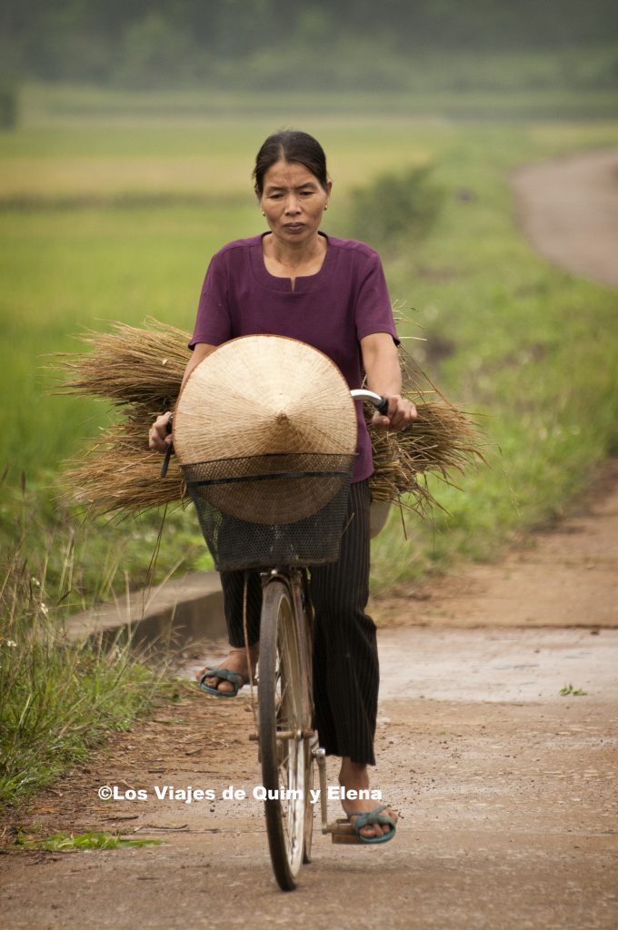 En bicicleta entre los arrozales de Mai Chau