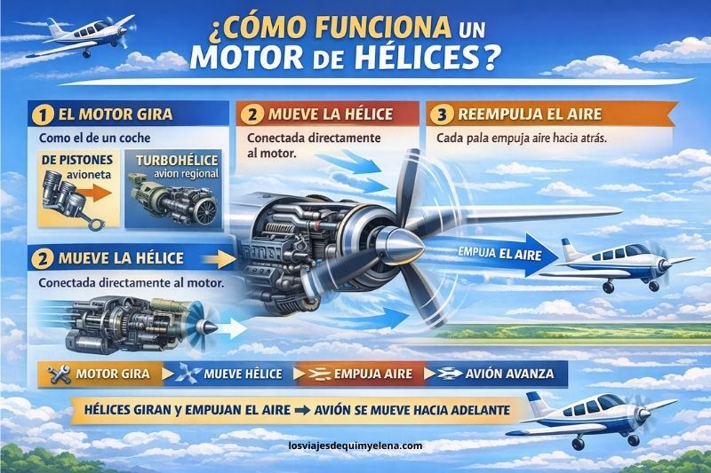 Cómo funciona un motor de hélices