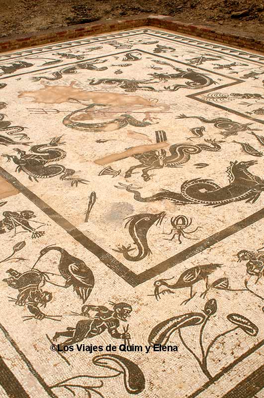 Mosaico romano en Itálica, visitar Sevilla