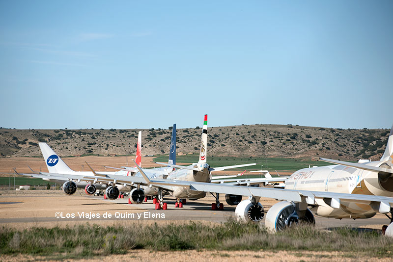Aviones estacionados en el Aeropuerto de Teruel