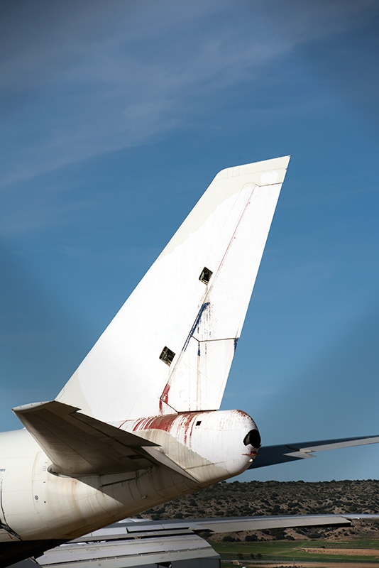 Parte trasera de un avión