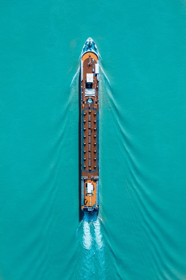 Vista aérea de un crucero