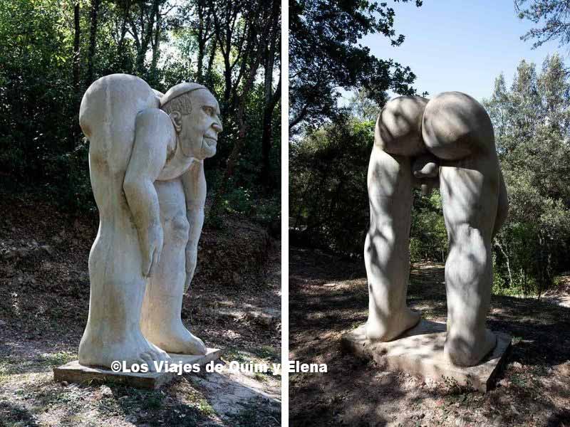 Escultura desde diferentes ángulos en el Bosc de Can Ginebreda