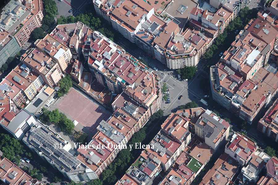 Barrio de la eixample desde el cielo