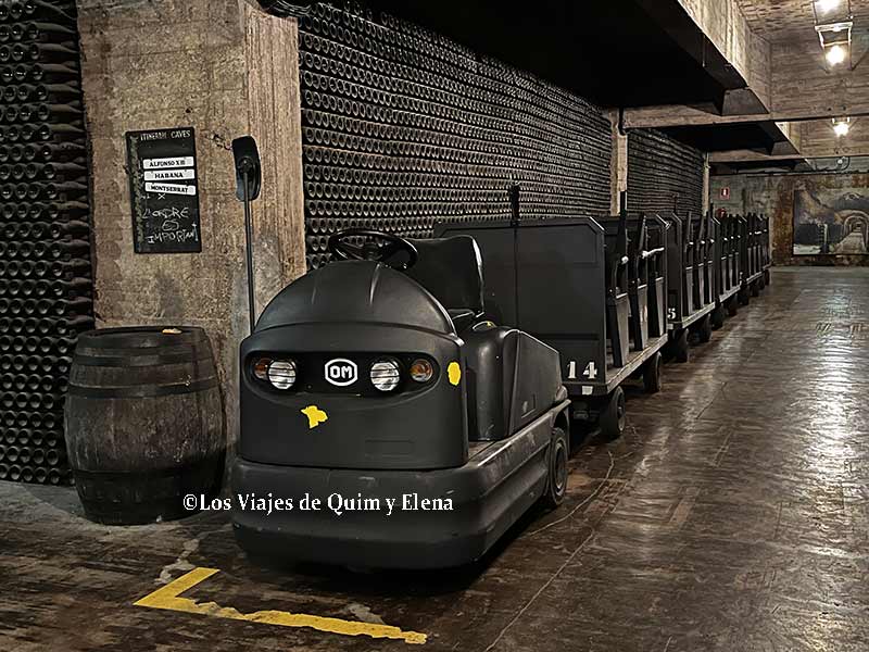 El tren para la visita a las Cavas Codorníu