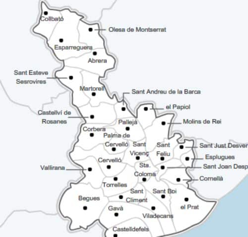 Mapa del Baix Llobregat