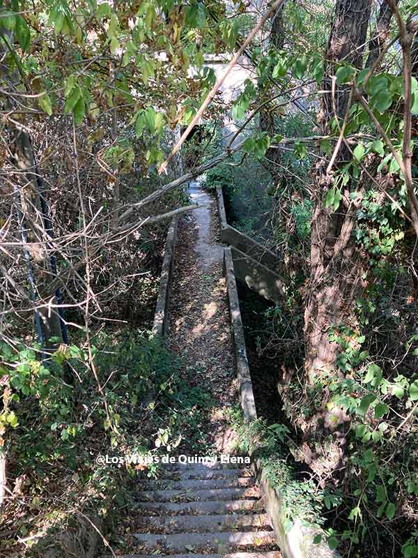 Escaleras que llevan a la nave abandonada de Cercs