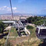Dejanto atrás la estación del Mirador del Teleférico de Barcelona en Montjuic
